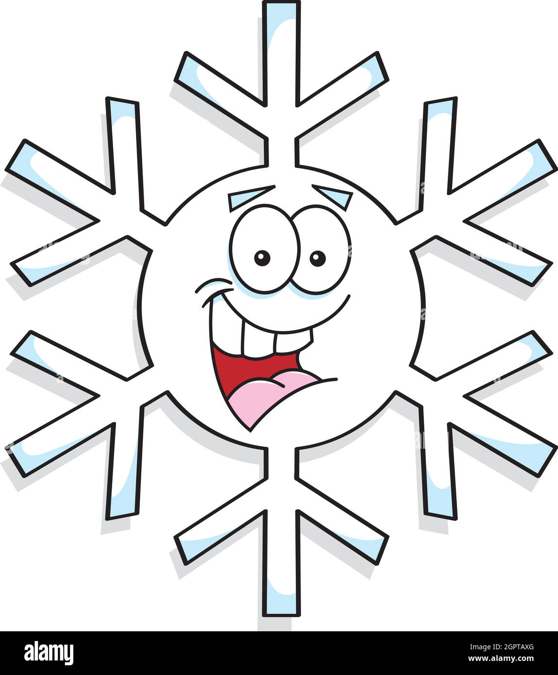 Illustrazione cartoon di un fiocco di neve felice Illustrazione Vettoriale