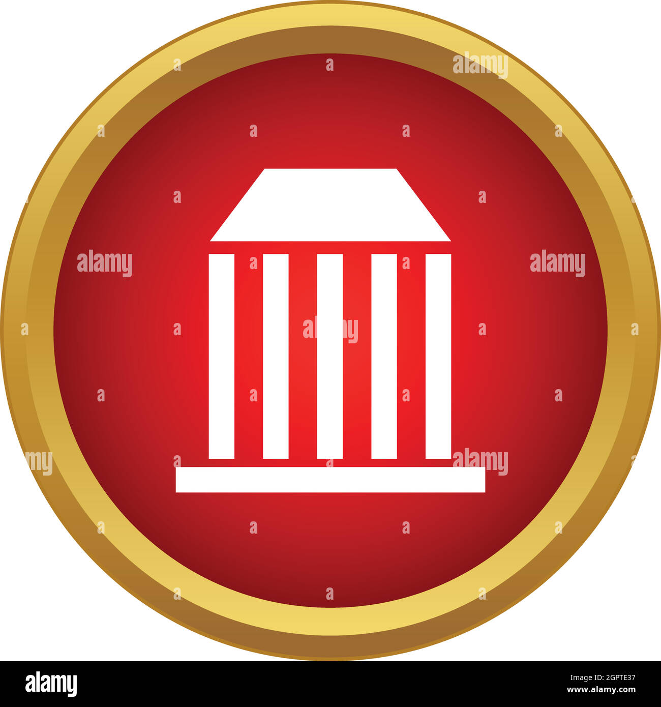 Icona della banca in stile semplice Illustrazione Vettoriale