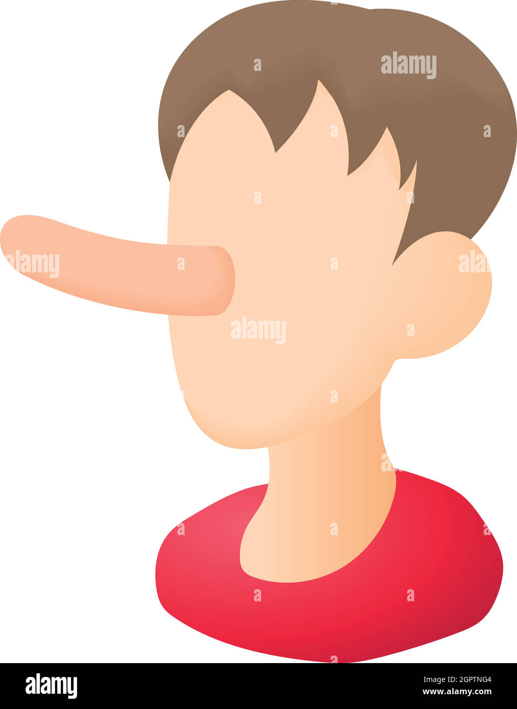 L'uomo lungo naso icona in stile cartoon Illustrazione Vettoriale