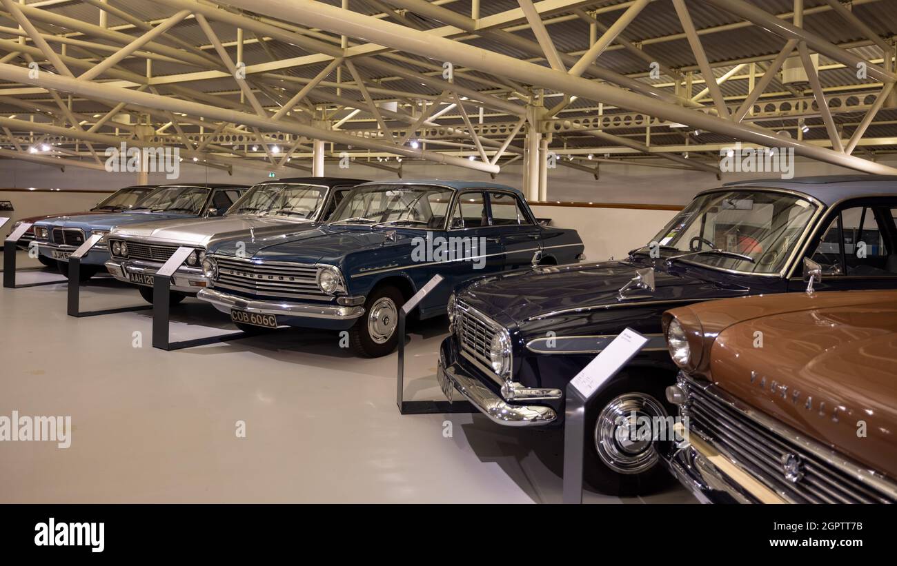 Vauxhall Heritage Collection in mostra al British Motor Museum di Gaydon, Warwickshire, Regno Unito Foto Stock