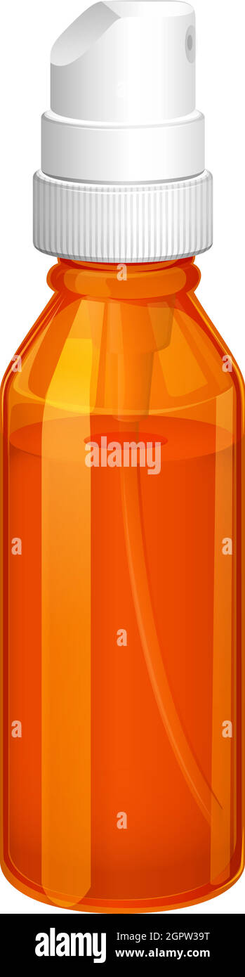 Un flacone spray arancione Illustrazione Vettoriale