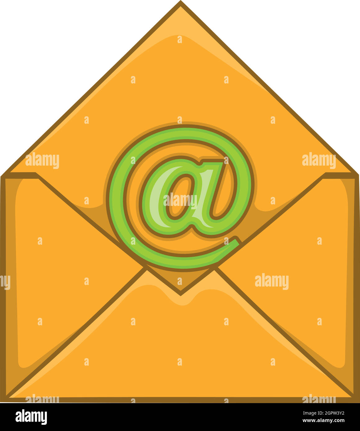 Icona di e-mail, in stile cartone animato Illustrazione Vettoriale