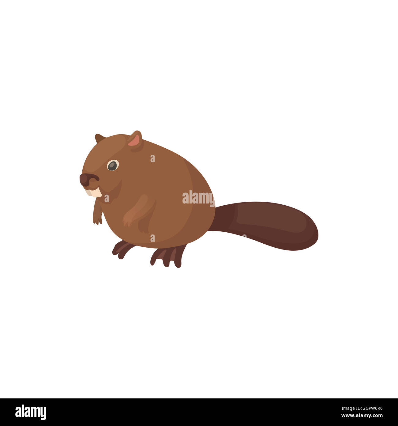 Icona di castoro, stile cartoon Illustrazione Vettoriale