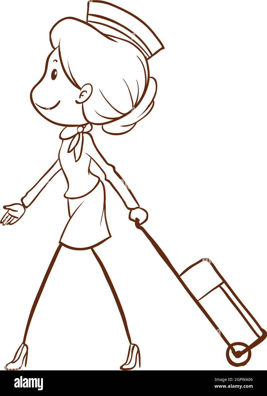 Una hostess dell'aria Illustrazione Vettoriale