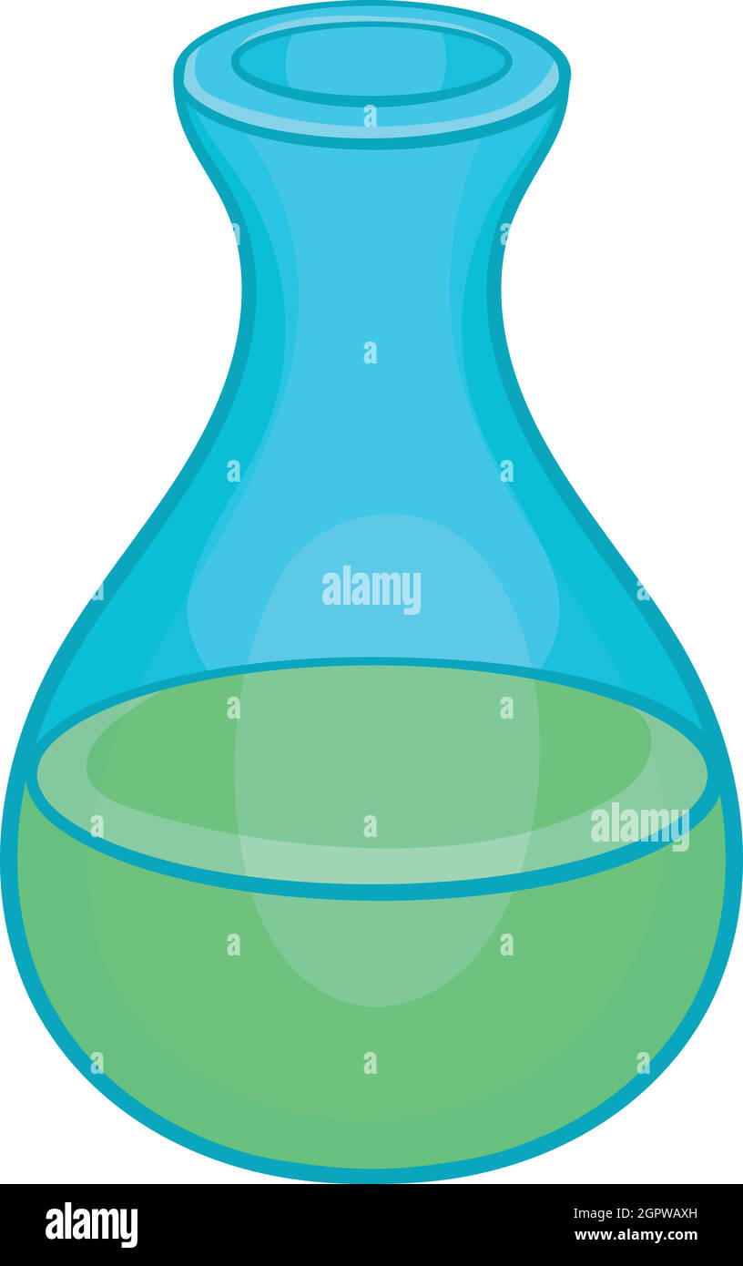 Pallone da laboratorio icona in stile cartoon Illustrazione Vettoriale