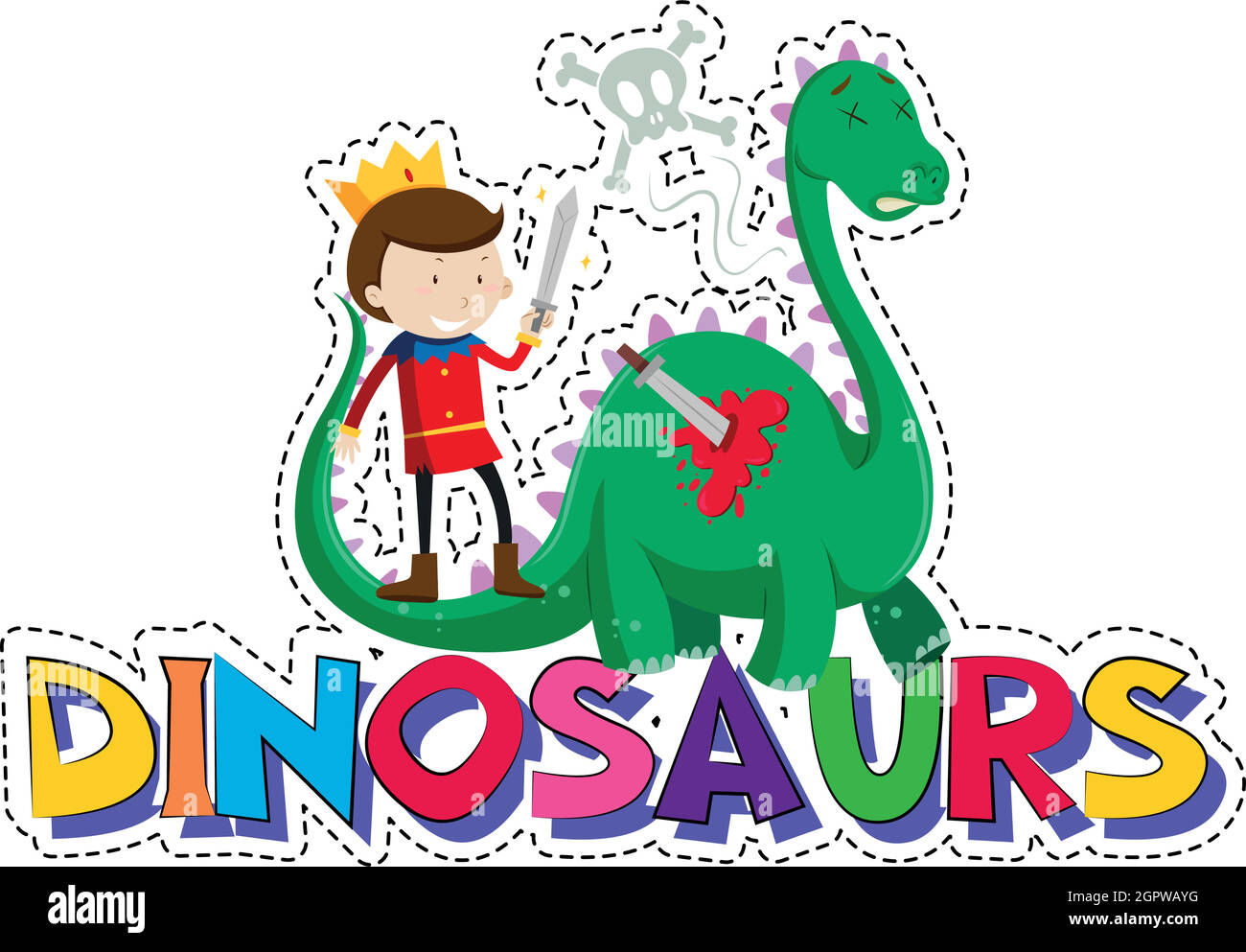 Disegno di parola per dinosauri Illustrazione Vettoriale