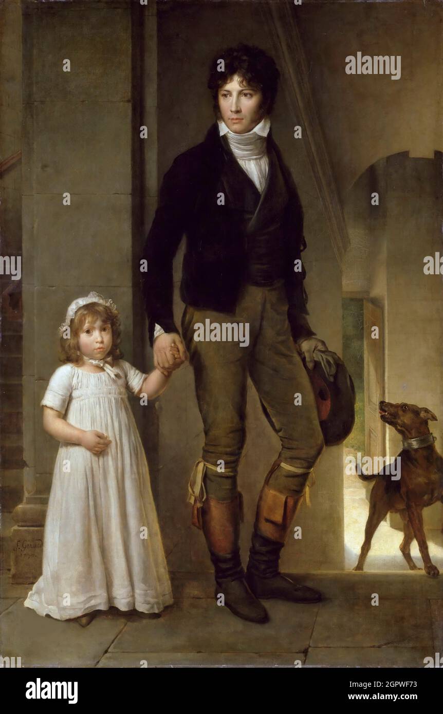 Jean-Baptiste Isabey (1767-1855) e sua figlia Alexandrine, 1795. Trovato nella Collezione del Mus&#xe9;e du Louvre, Parigi. Foto Stock