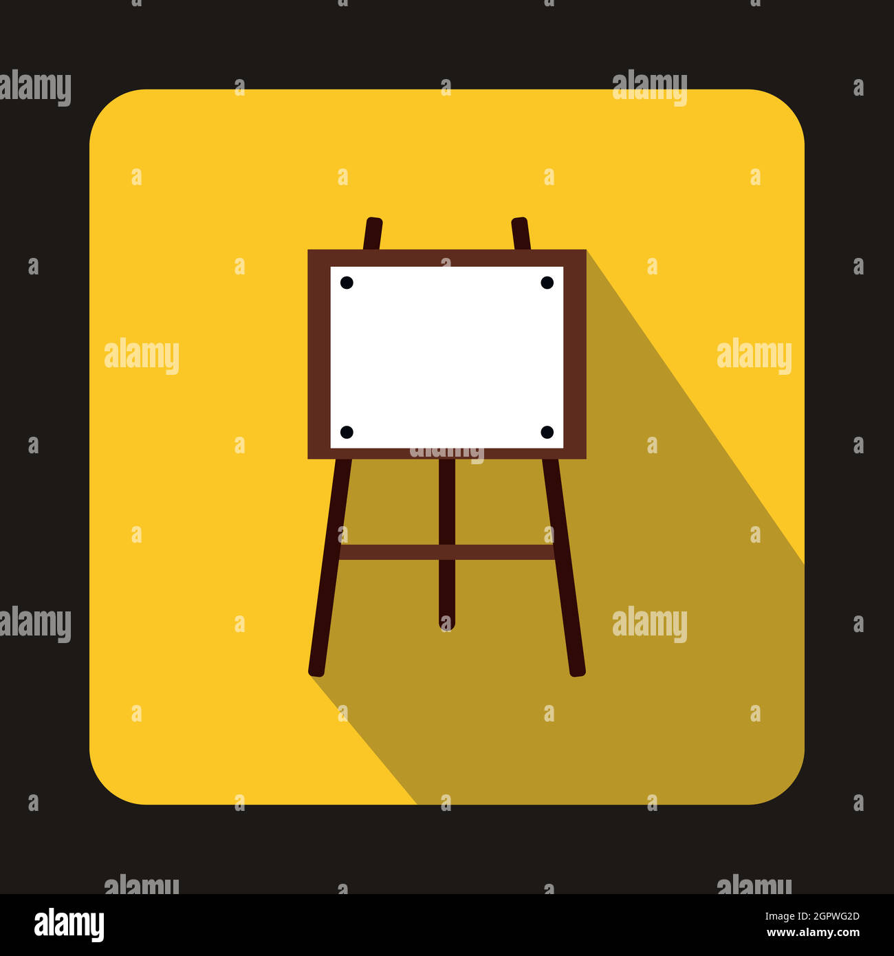 Cavalletto in legno icona in stile piatto Illustrazione Vettoriale