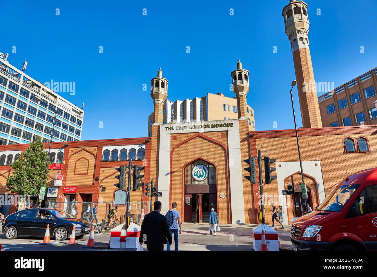 Vista esterna della Moschea di Londra Est Foto Stock