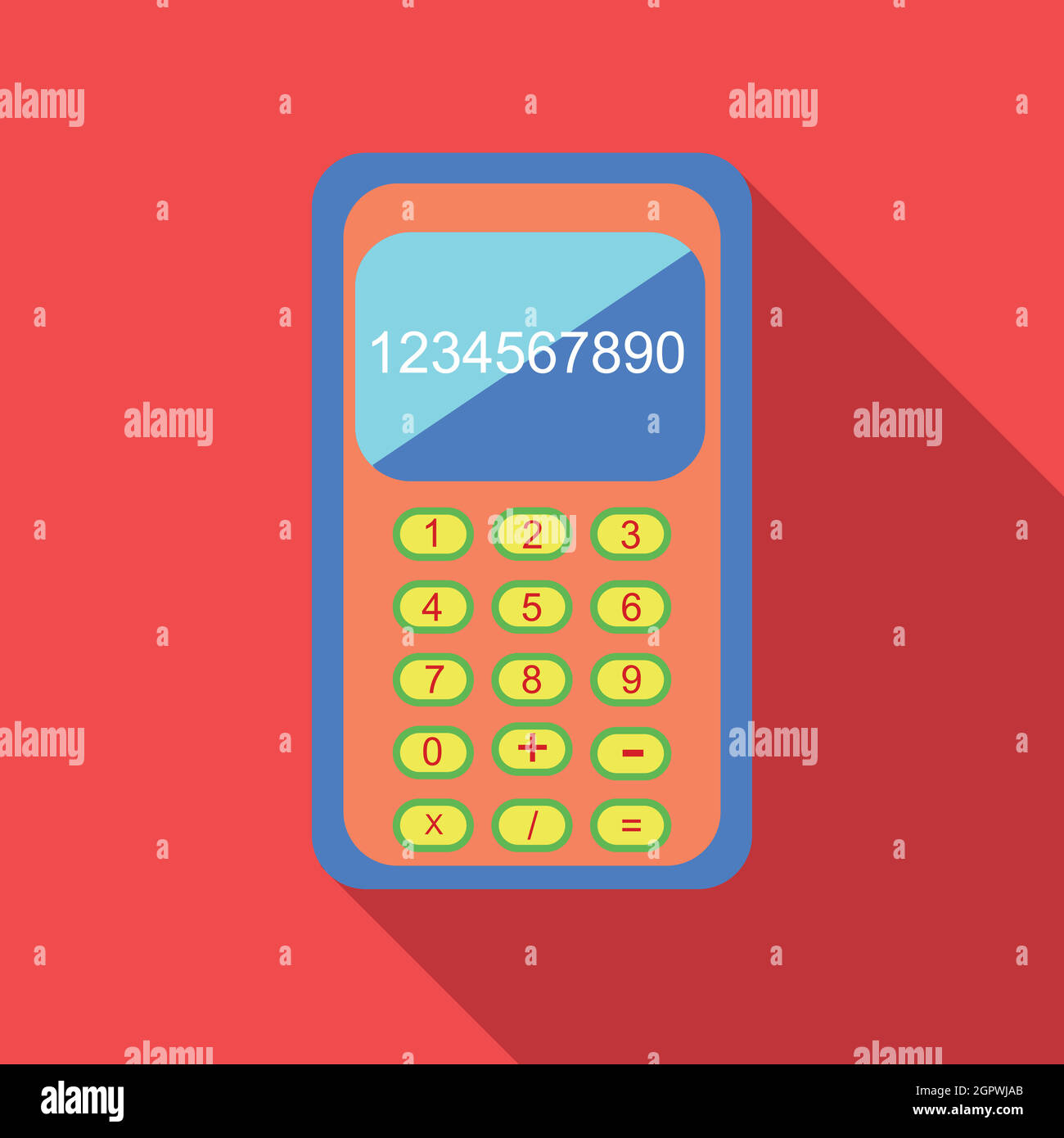 Icona calcolatrice in stile piatto Illustrazione Vettoriale