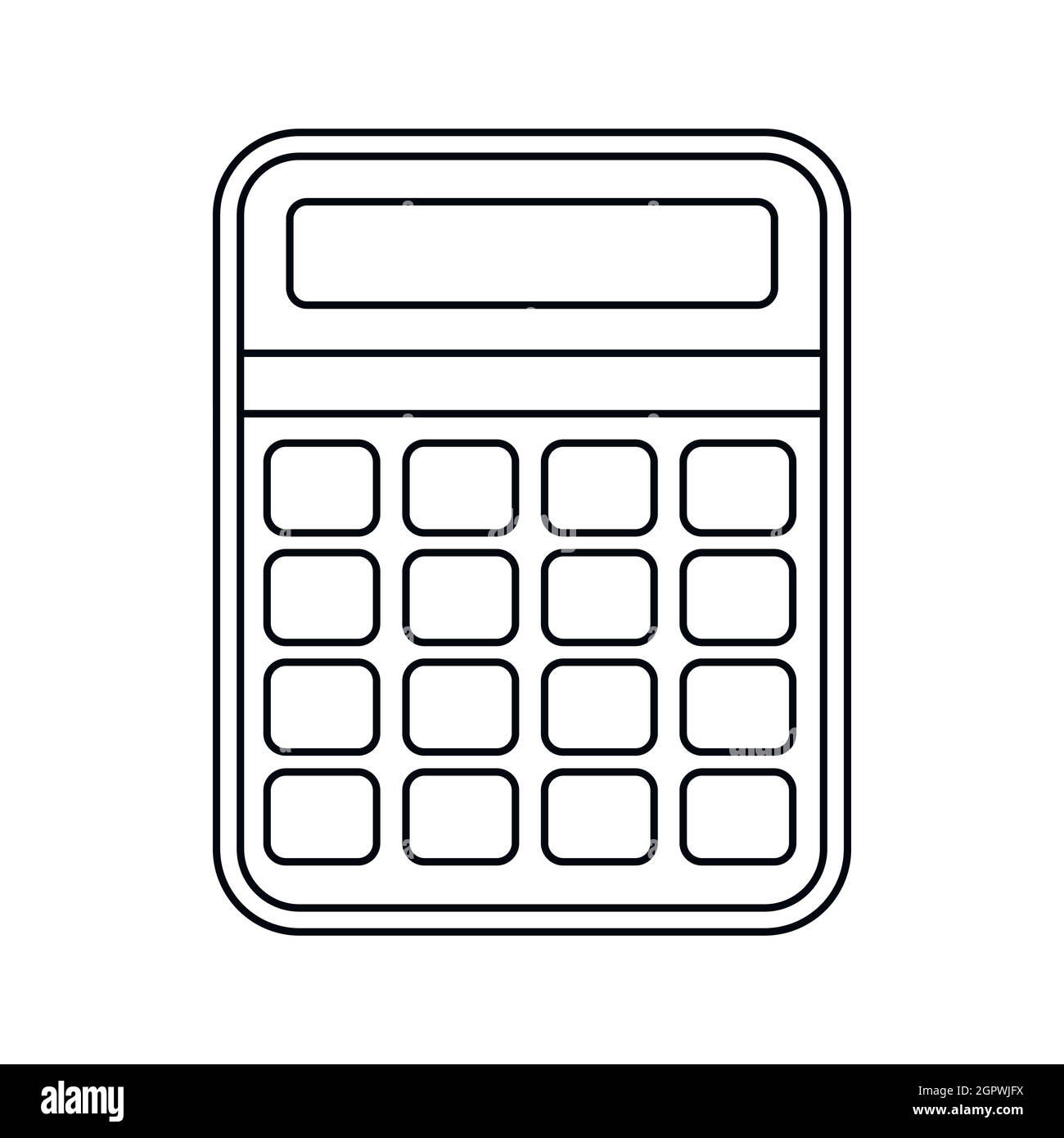 Icona calcolatrice, stile contorno Illustrazione Vettoriale