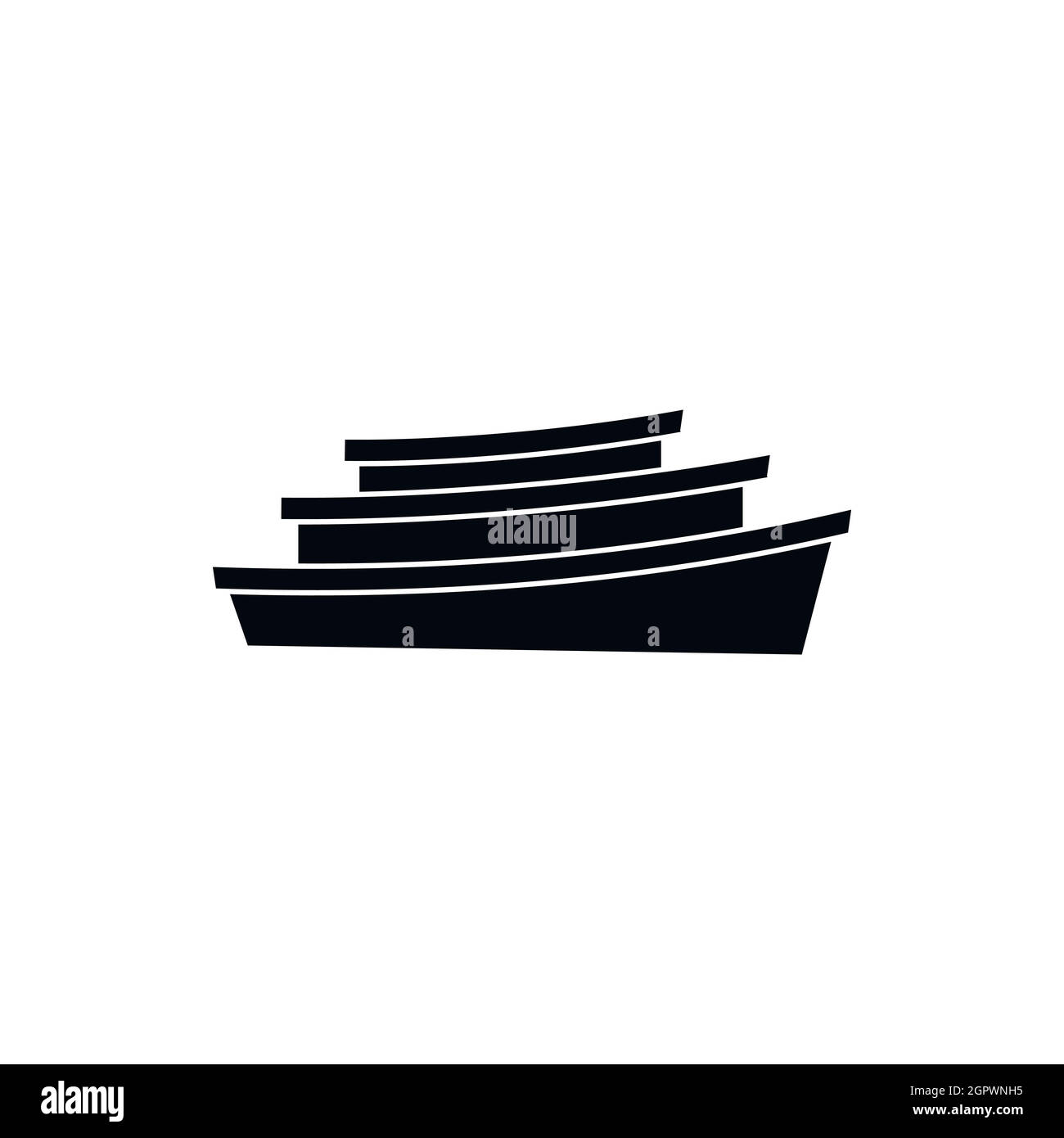 La barca di legno, l'icona di stile semplice Illustrazione Vettoriale