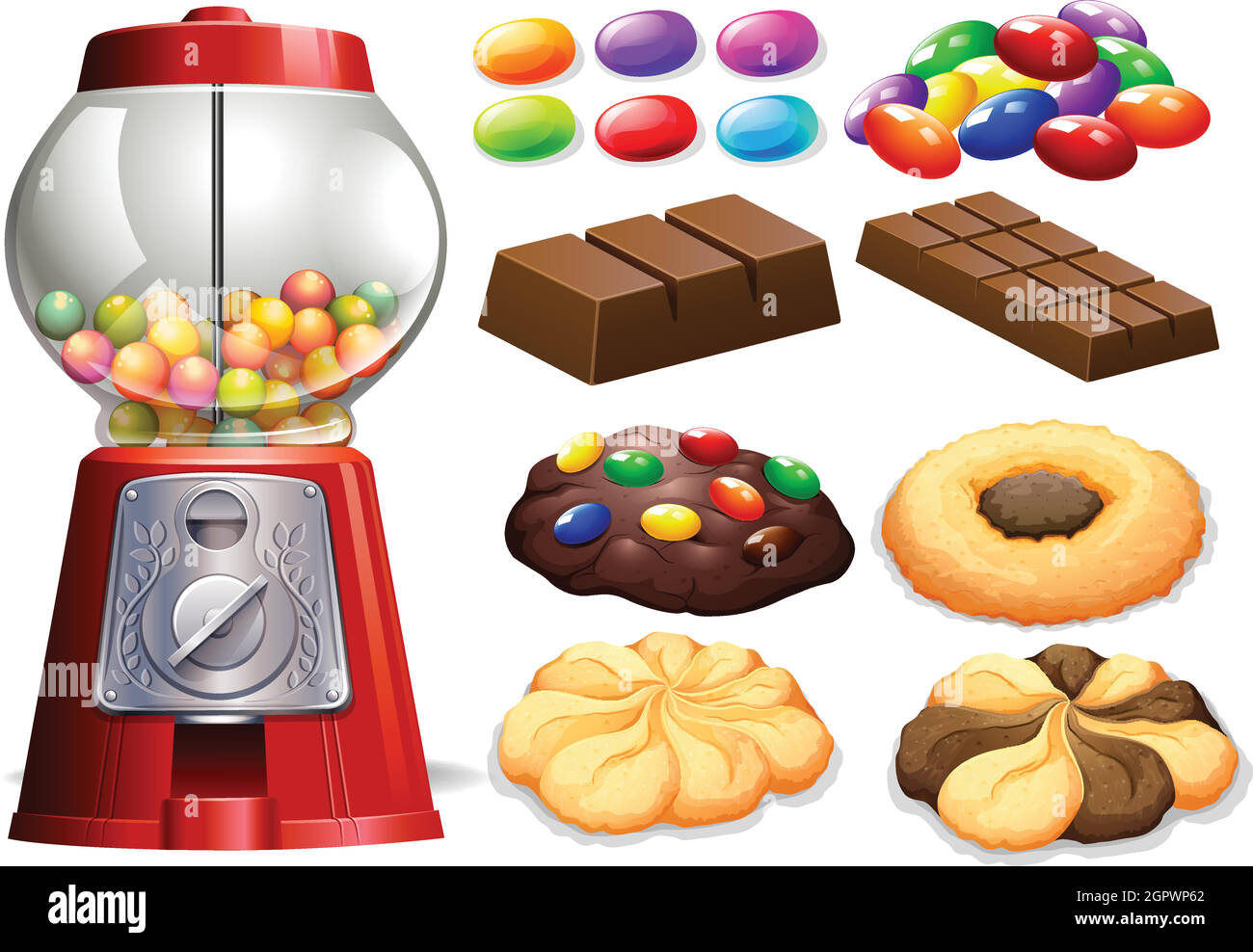 Macchina per caramelle e barrette di cioccolato Illustrazione Vettoriale
