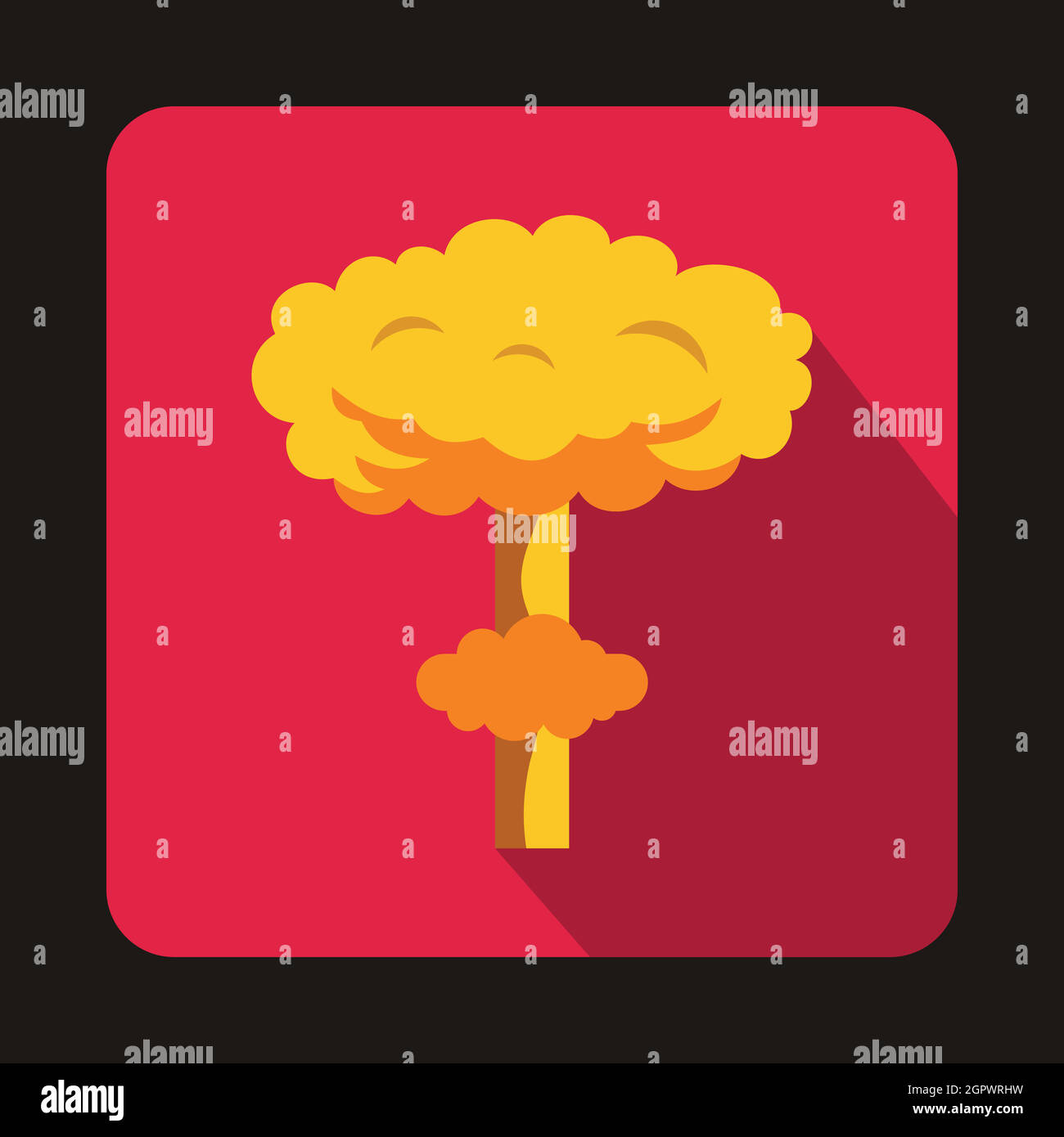 Esplosione nucleare, l'icona di stile di Piana Illustrazione Vettoriale