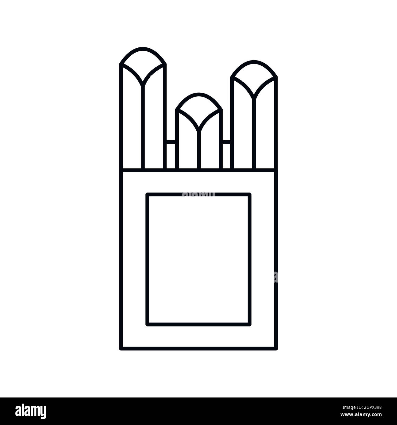 I gessi in scatola di cartone icona, stile contorno Illustrazione Vettoriale