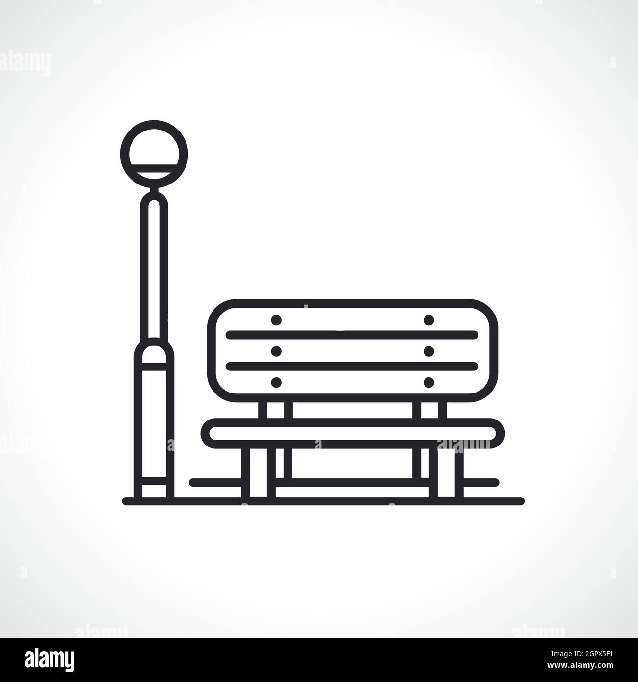 icona della linea di panchina del parco pubblico Illustrazione Vettoriale
