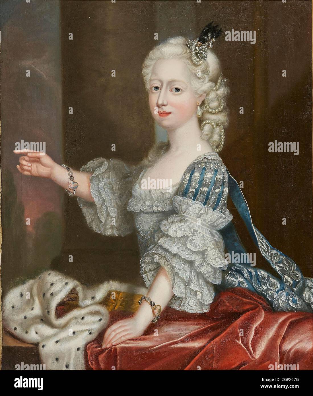 Principessa Augusta Federico di Gran Bretagna (1737-1813), duchessa di Brunswick-Wolfenbuttel. Collezione privata. Foto Stock