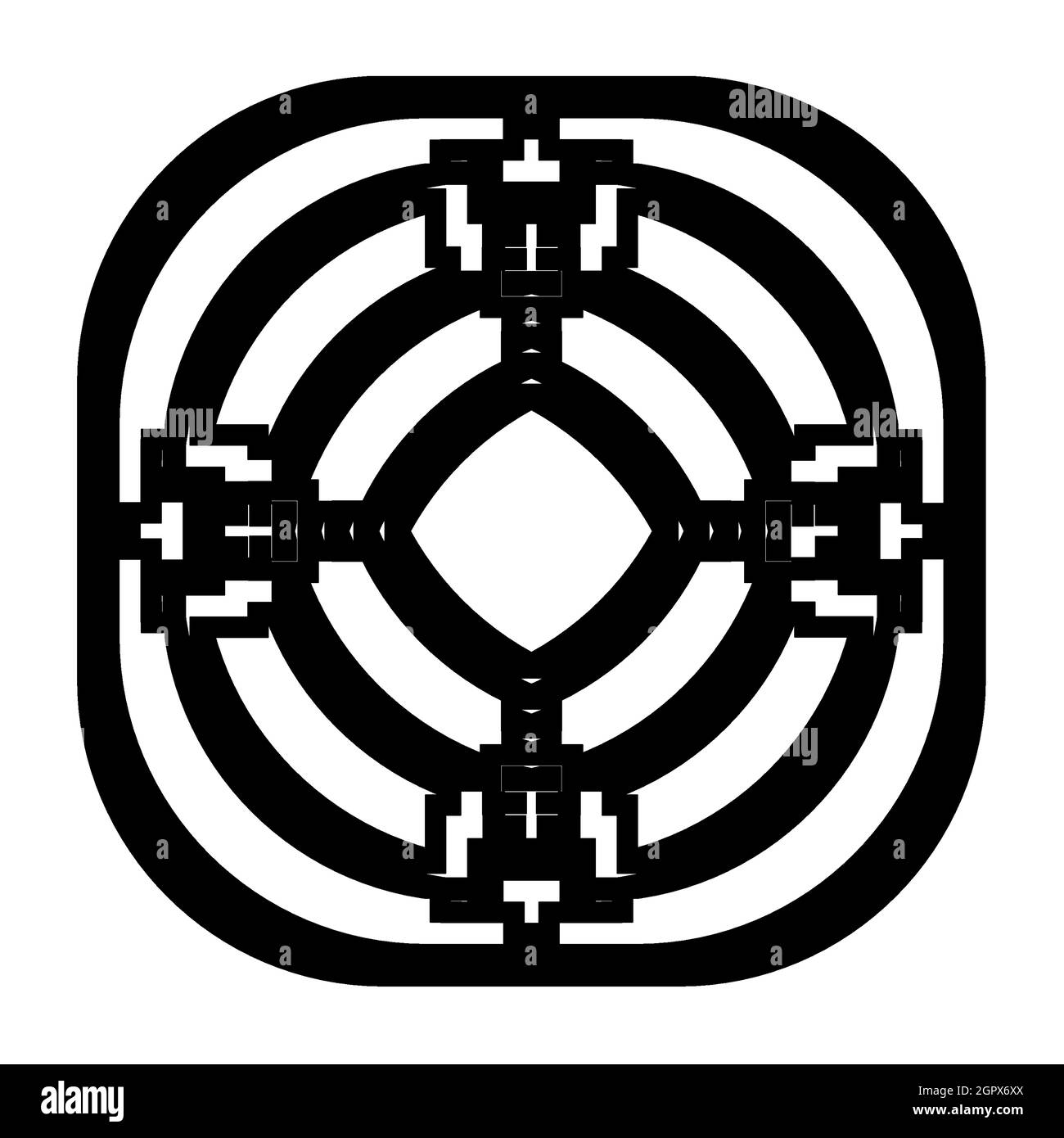 Elemento geometrico, pixel Art - modello minimalista Abstract Symbol per il tuo design, logo, sfondo, tessuti o piastrelle Foto Stock