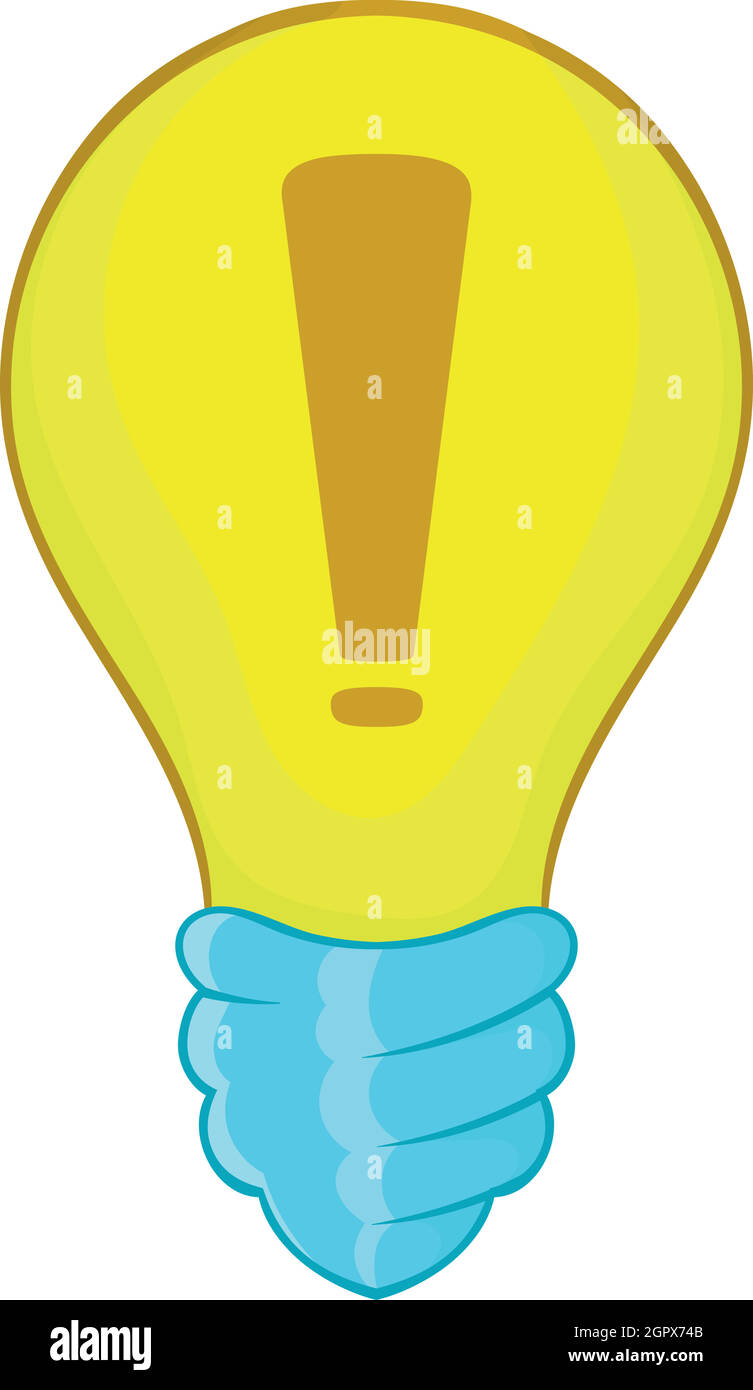 La lampadina della luce di icona idea, stile cartoon Illustrazione Vettoriale