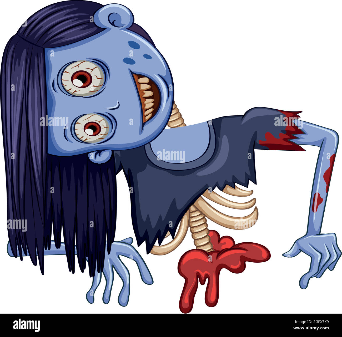 Mezzo corpo di zombie Illustrazione Vettoriale