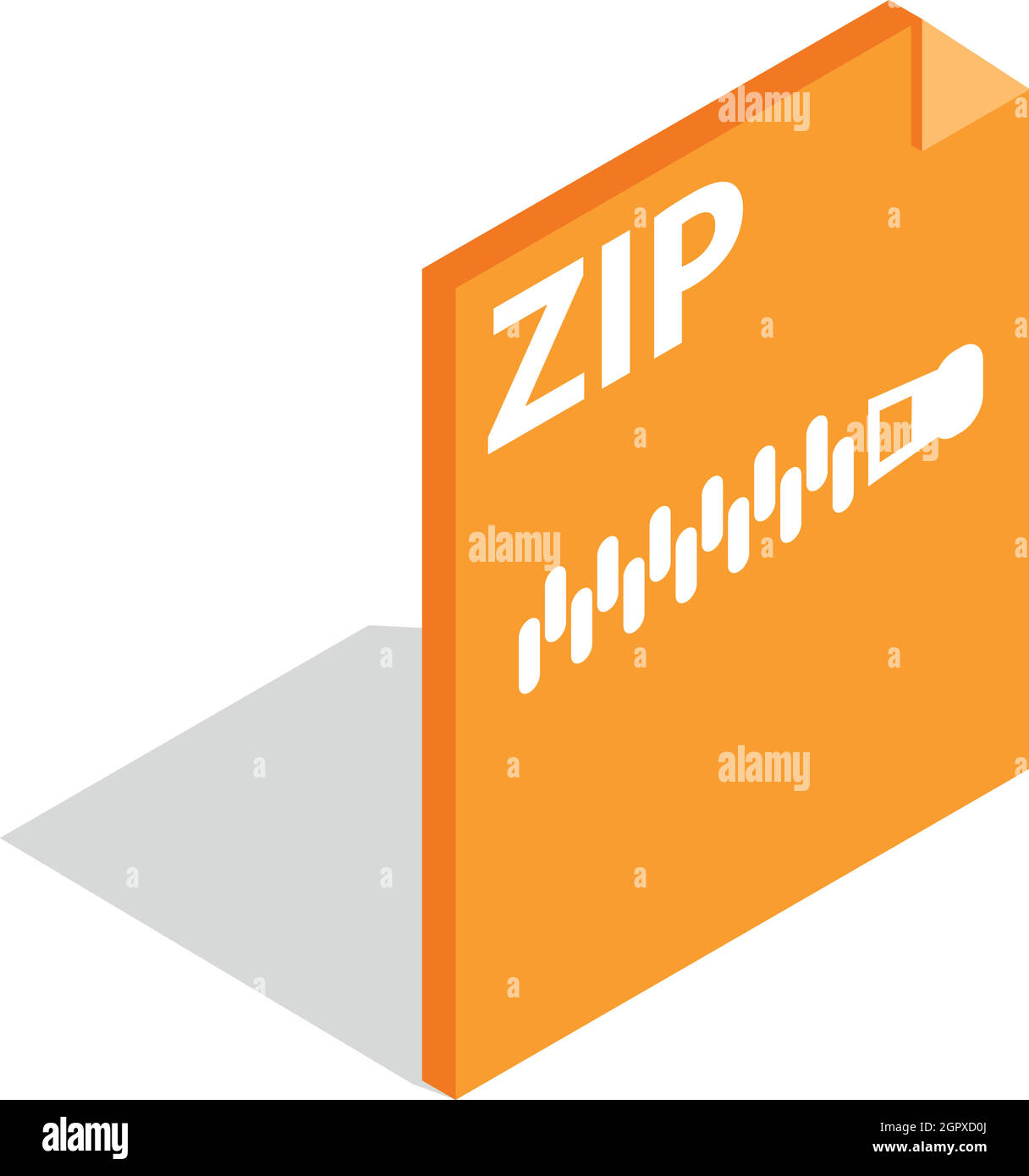 Archivio ZIP icona formato isometrica 3d style Illustrazione Vettoriale