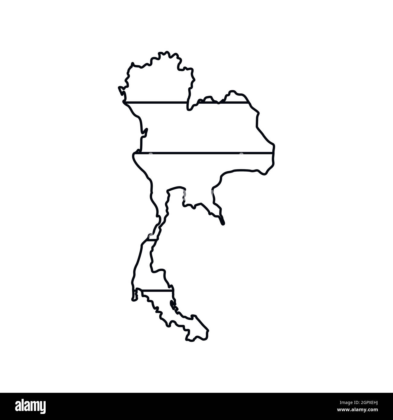 Thailandia icona mappa, stile contorno Illustrazione Vettoriale