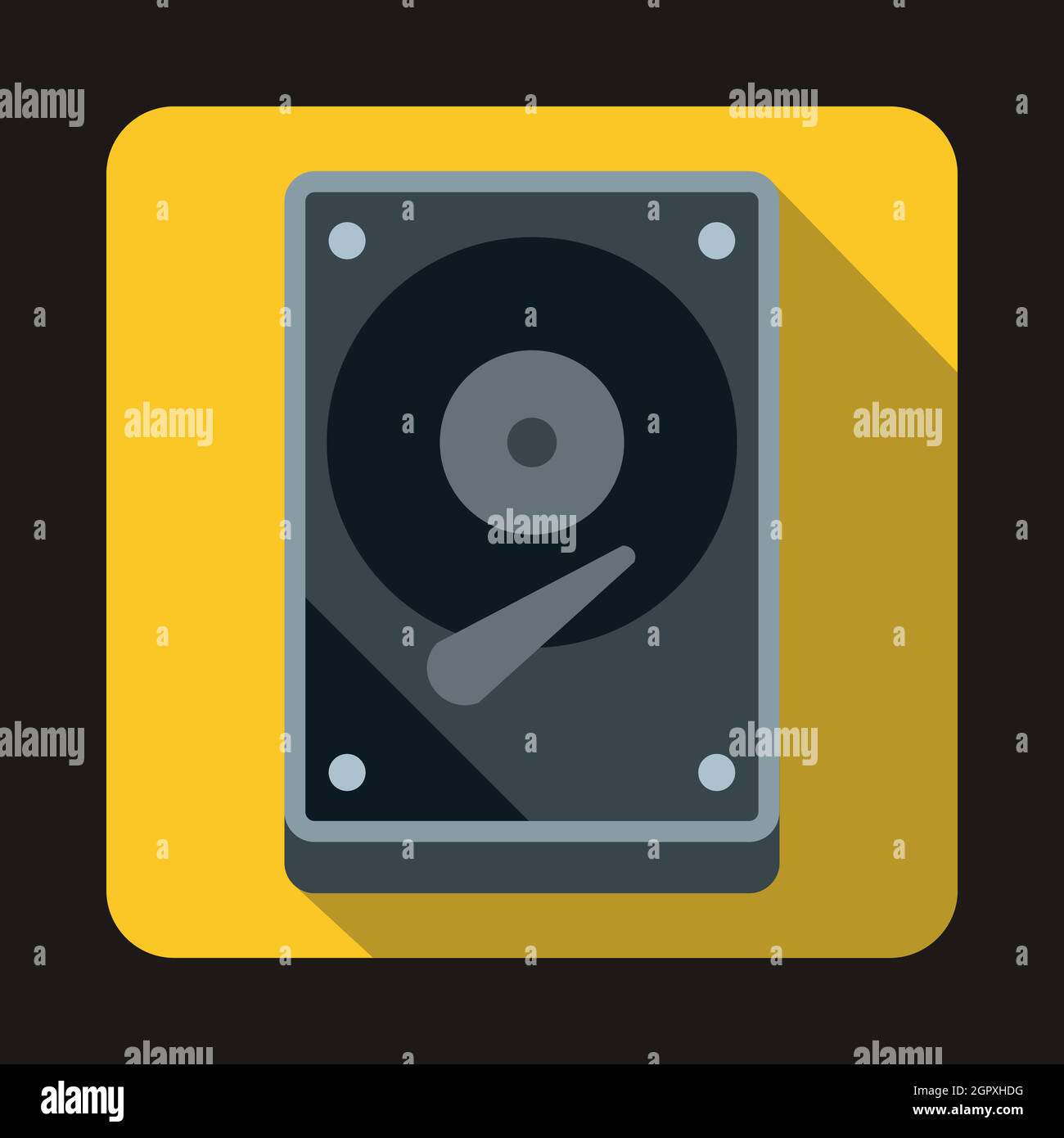 HDD icona icona, stile piatto Illustrazione Vettoriale