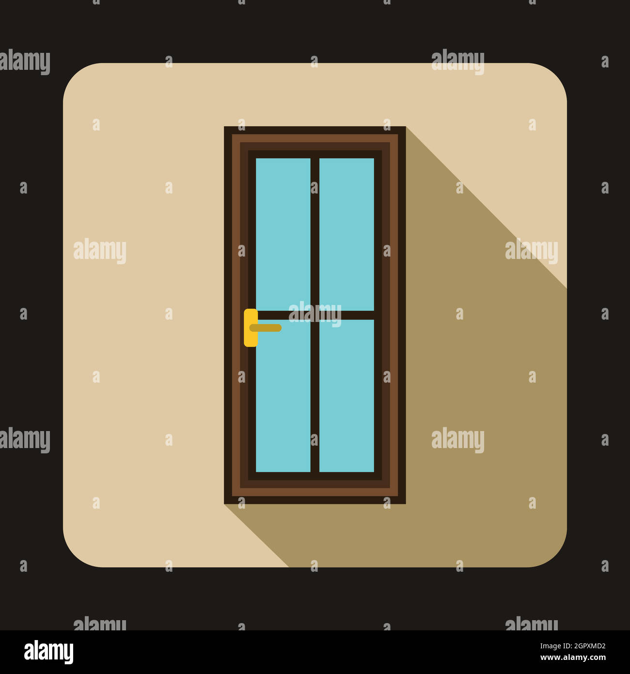 Porta in vetro icona in stile piatto Illustrazione Vettoriale