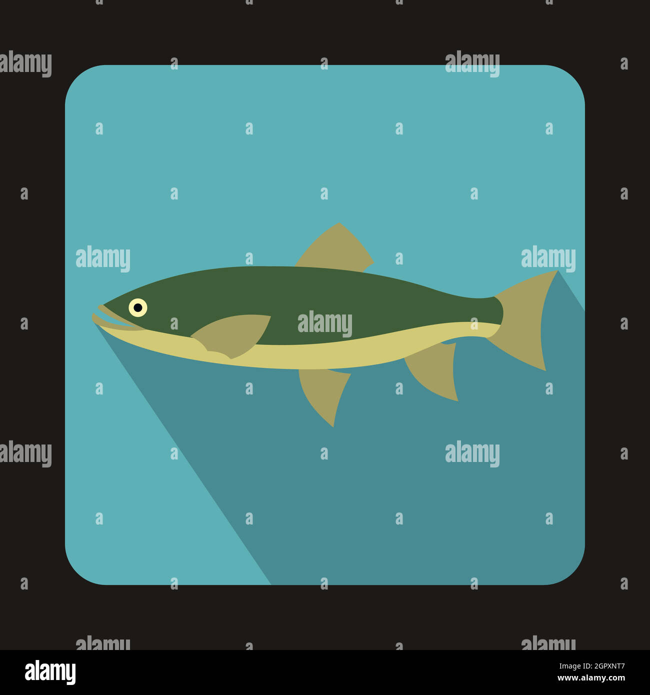 Icona del pesce in stile piatto Illustrazione Vettoriale