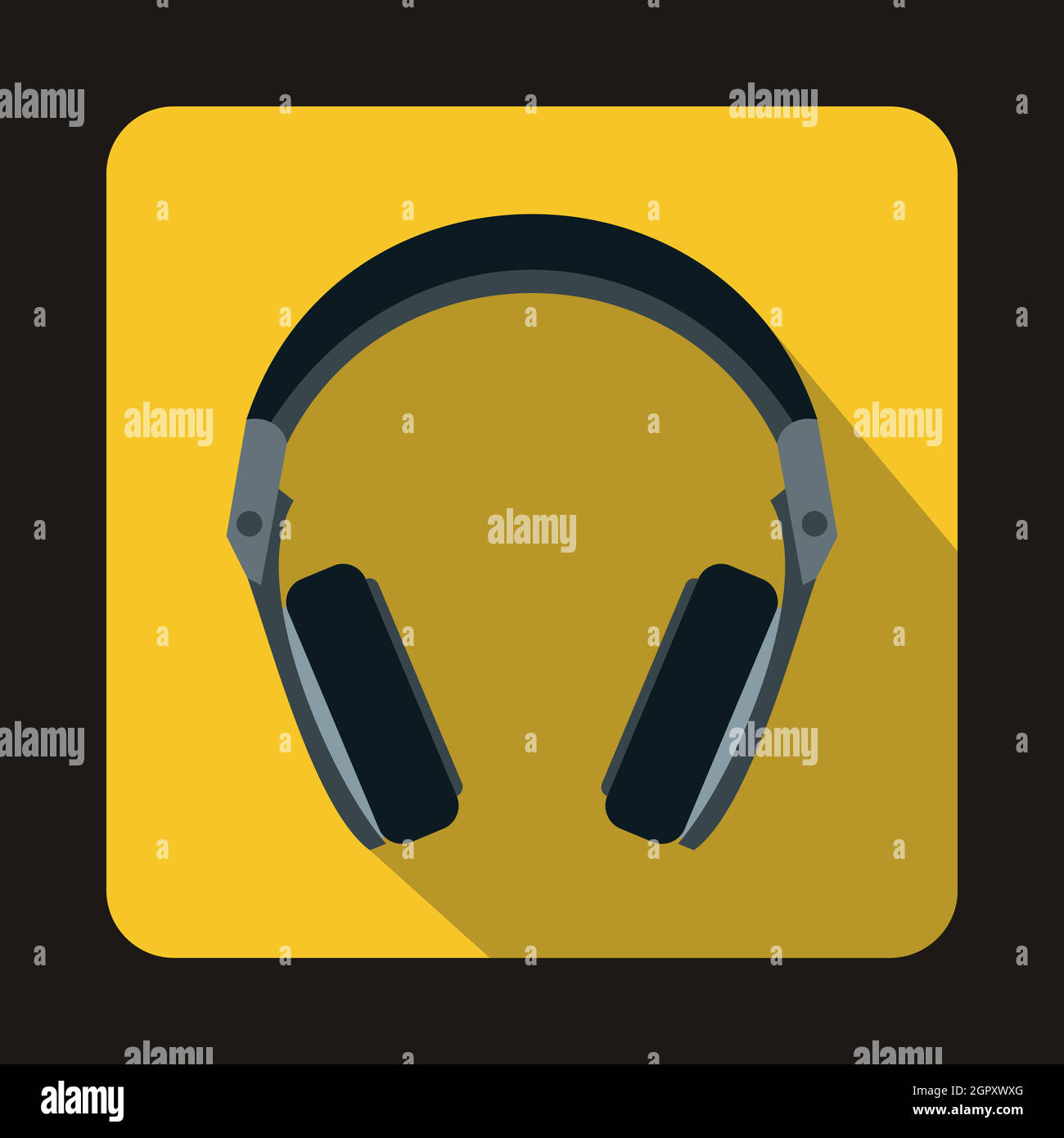 Icona delle cuffie in stile piatto Illustrazione Vettoriale
