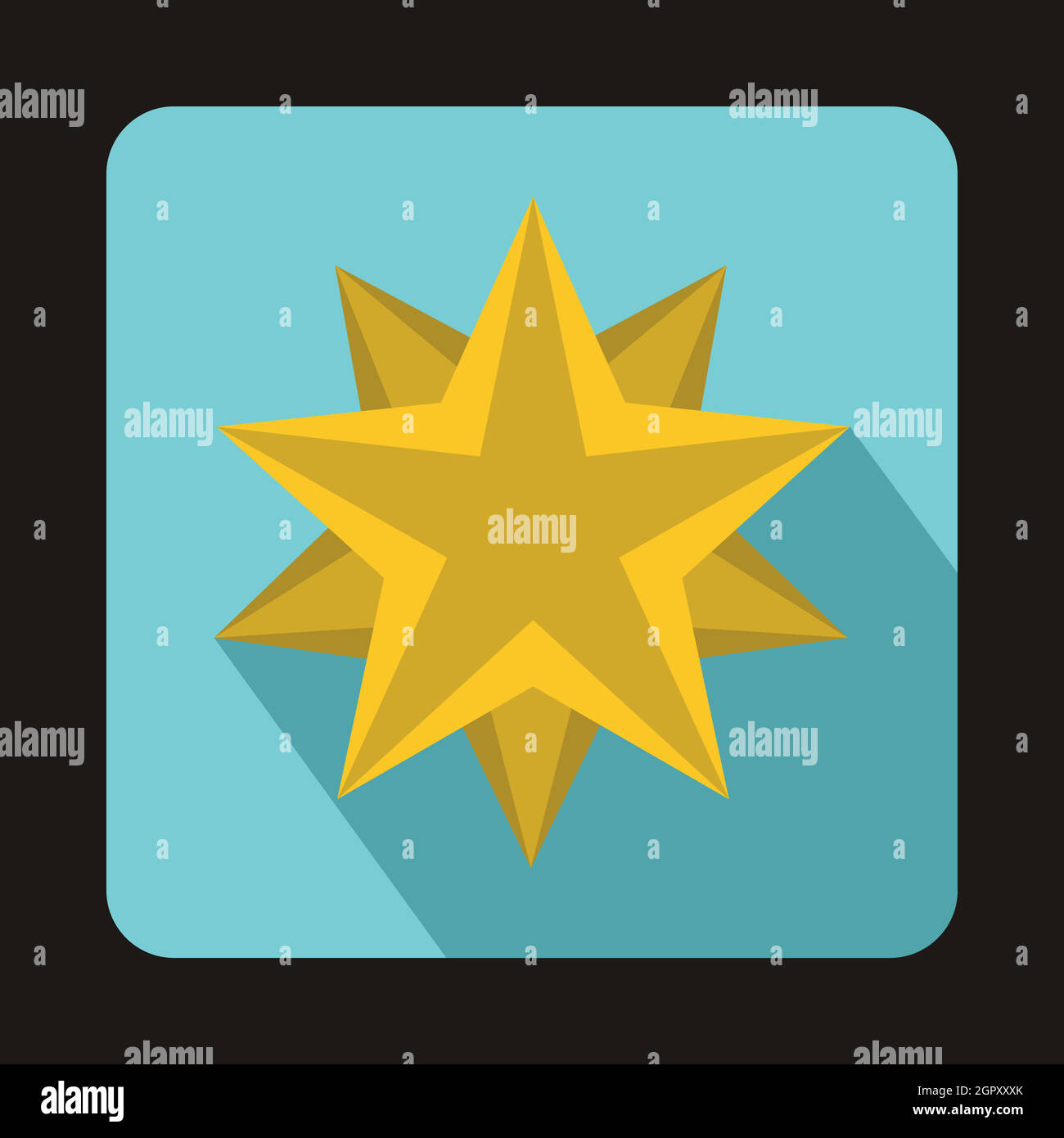 Dieci stella icona, stile piatto Illustrazione Vettoriale