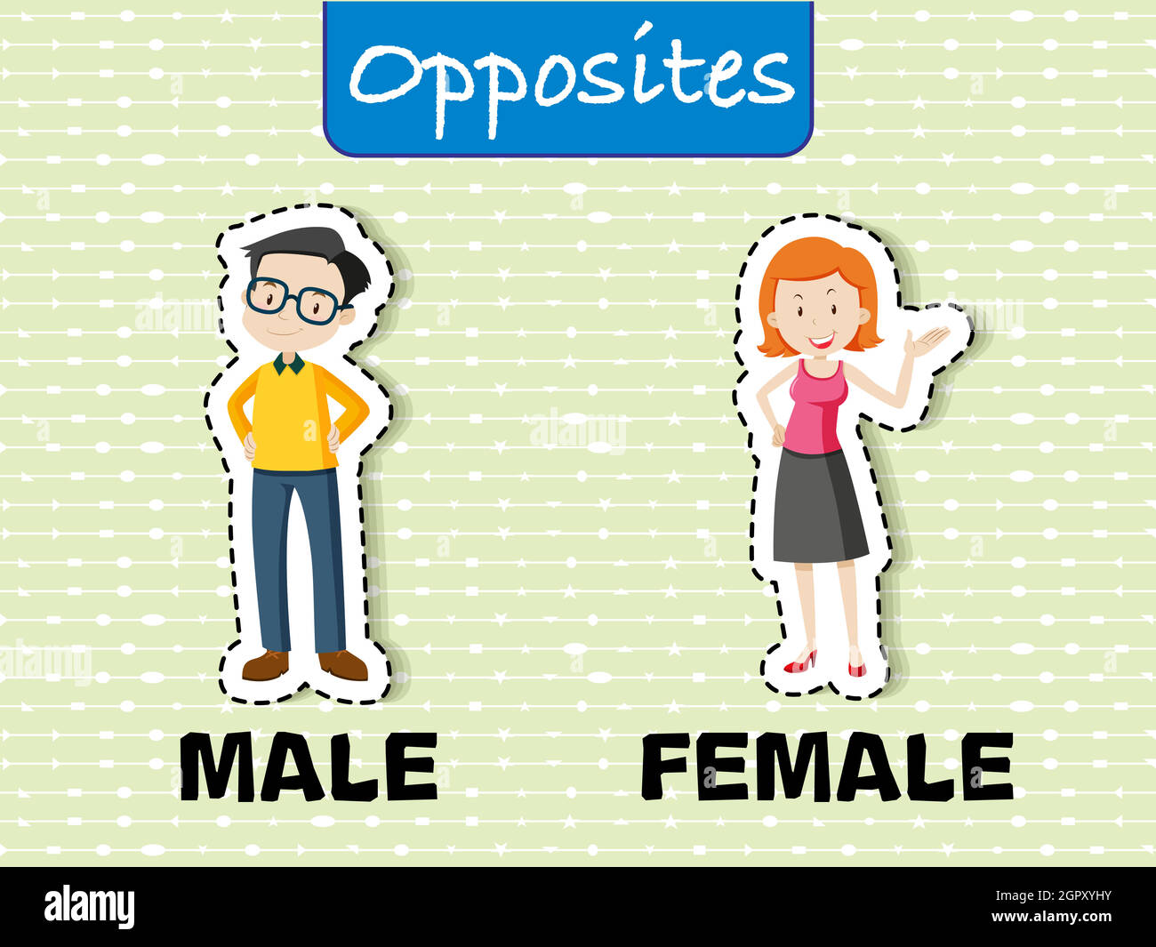 Parole opposte per maschio e femmina Illustrazione Vettoriale