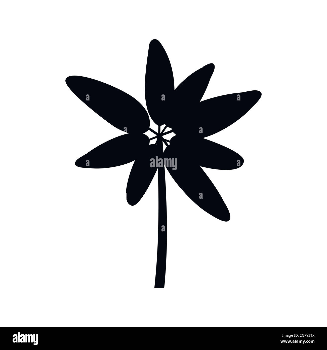 Lungo l'icona palm, stile semplice Illustrazione Vettoriale