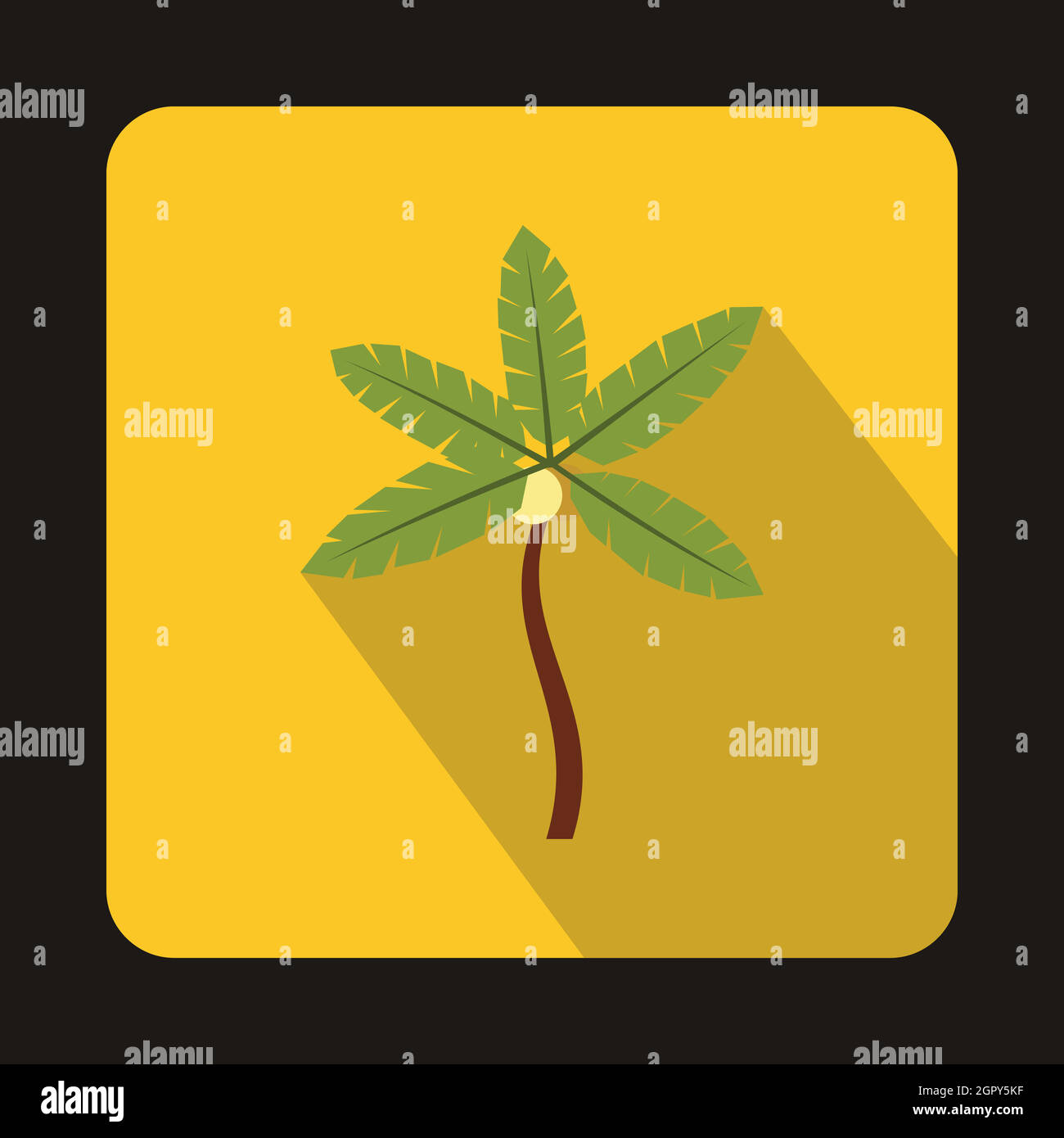 Coconut Palm tree icona in stile piatto Illustrazione Vettoriale