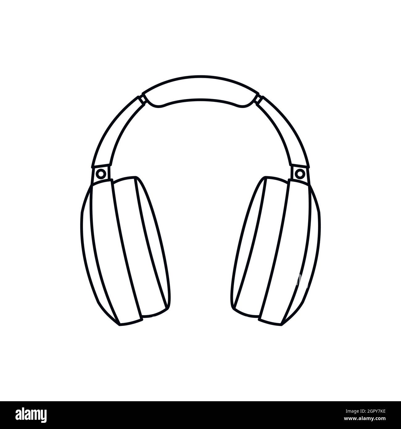 Icona delle cuffie in stile contorno Illustrazione Vettoriale