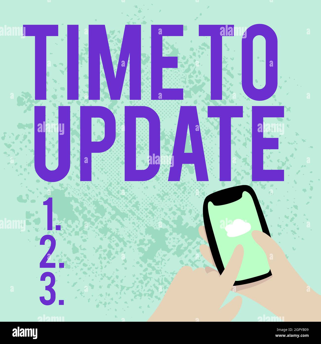 Segno di testo che indica il tempo di aggiornamento. Business Approach questo momento giusto per rendere qualcosa di più moderno Abstract diffusione messaggio on-line, globale Foto Stock