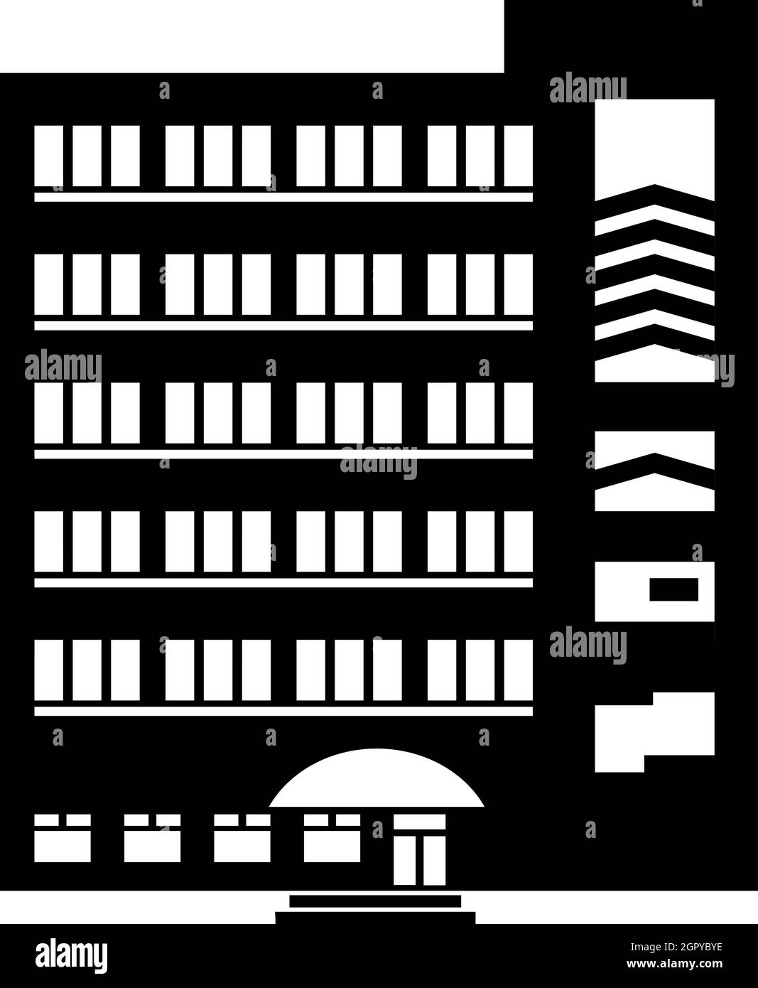 Edificio multipiano icona, stile semplice Illustrazione Vettoriale