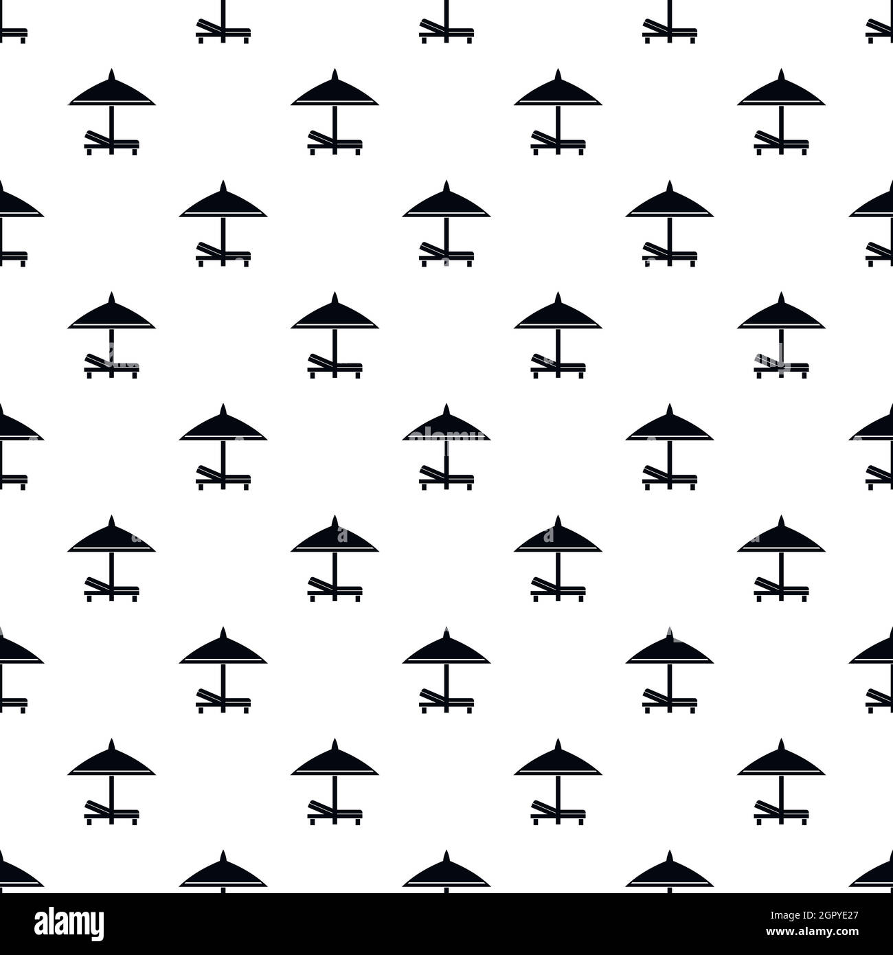 Panca e ombrello pattern, stile semplice Illustrazione Vettoriale