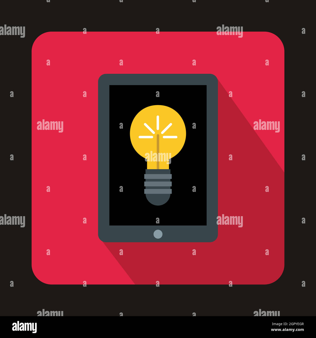 Lampadina della luce su tablet pc computer icona dello schermo Illustrazione Vettoriale