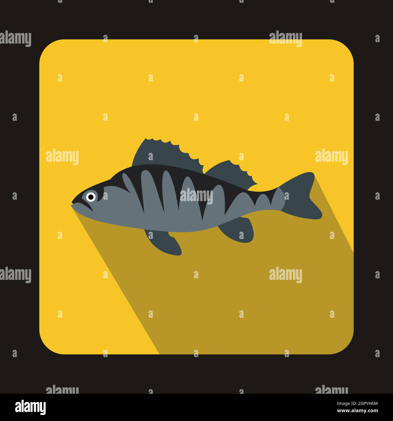 Unione pesce persico, Perca fluviatilis icona Illustrazione Vettoriale