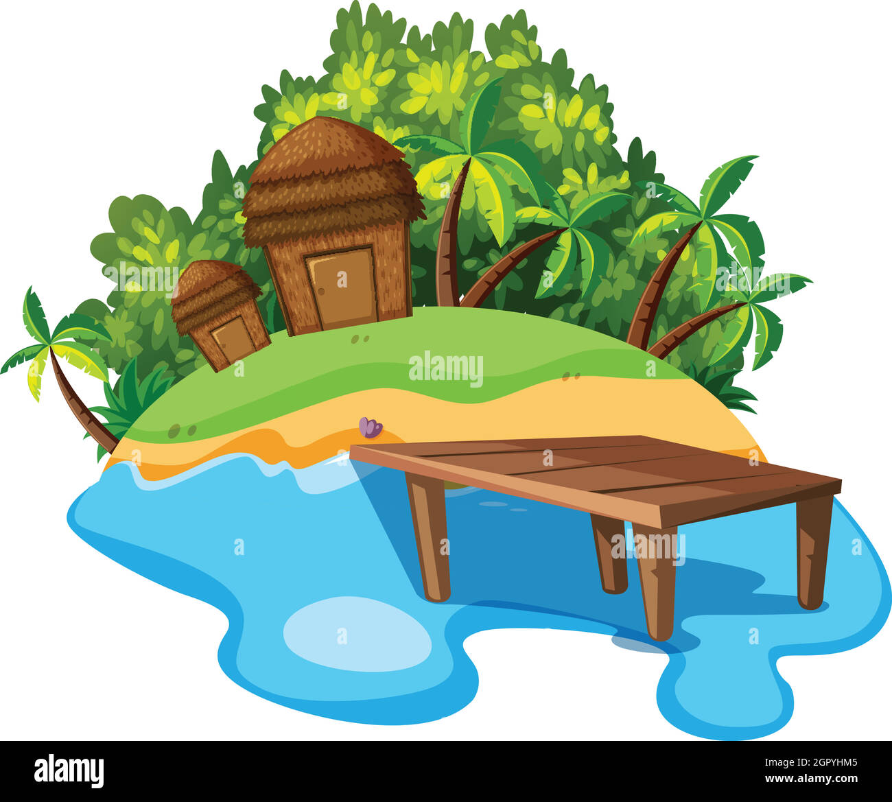 Isola isolata su sfondo bianco Illustrazione Vettoriale