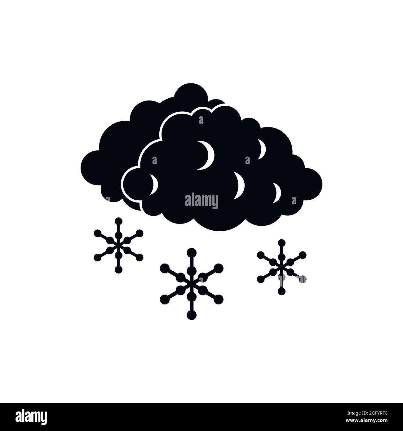 Le nuvole e la neve, l'icona di stile semplice Illustrazione Vettoriale