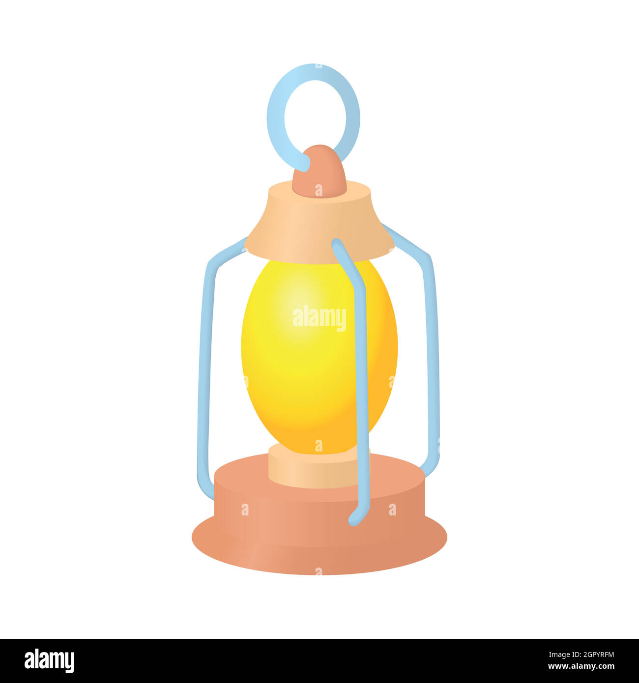 Lampada di kerosene icona, stile cartoon Illustrazione Vettoriale