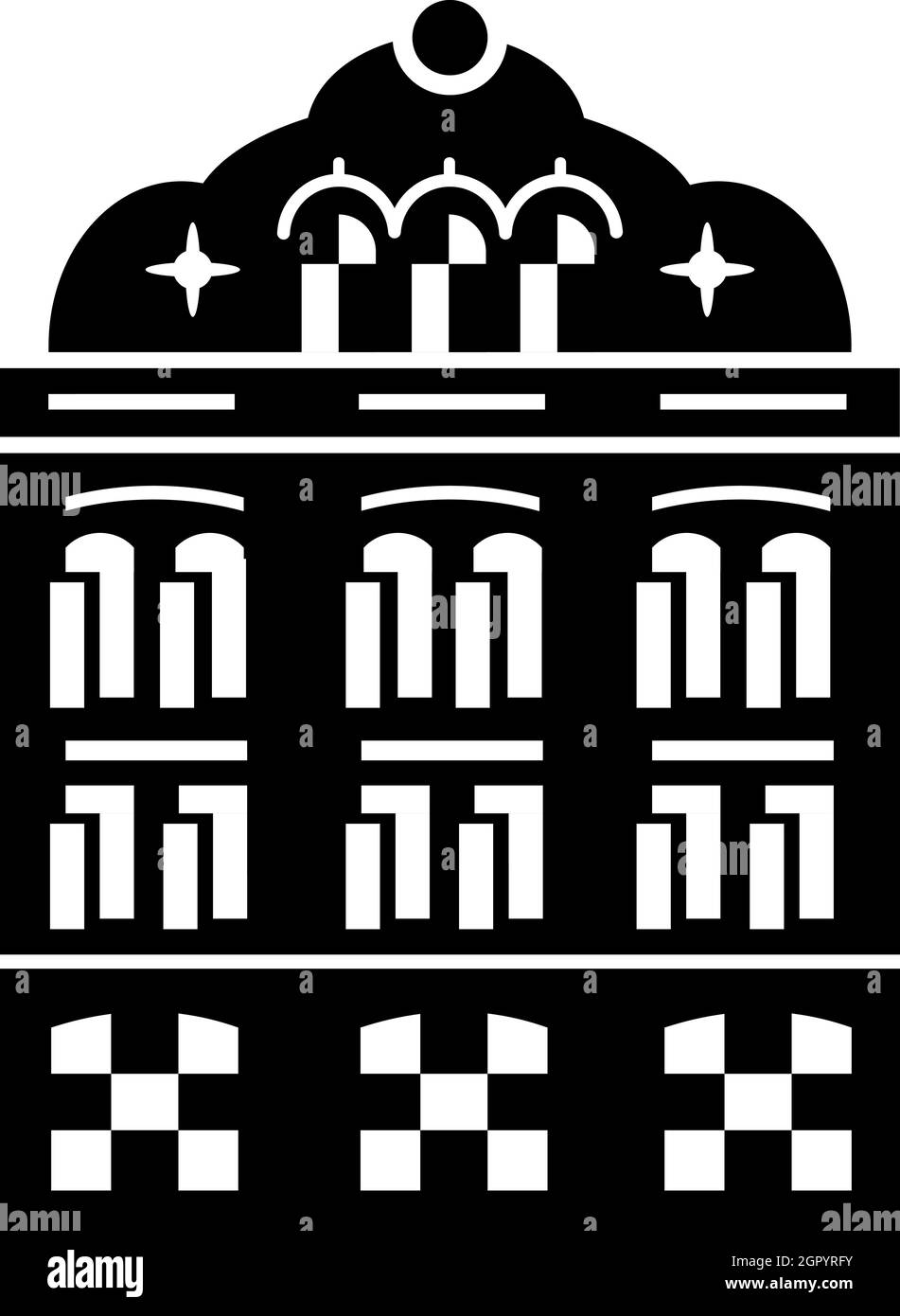 La moschea di icona di costruzione, lo stile semplice Illustrazione Vettoriale