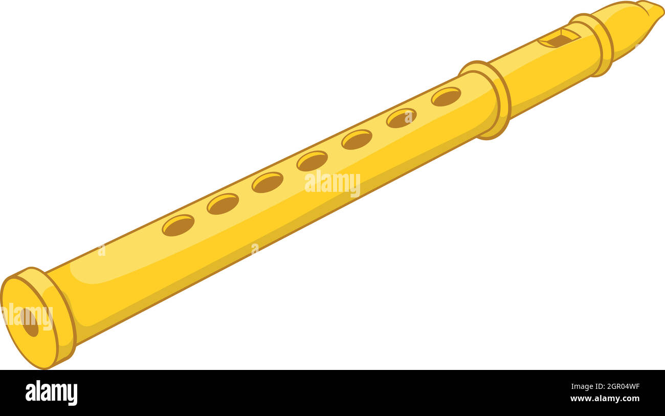 Icona di flauto, stile cartoon Illustrazione Vettoriale