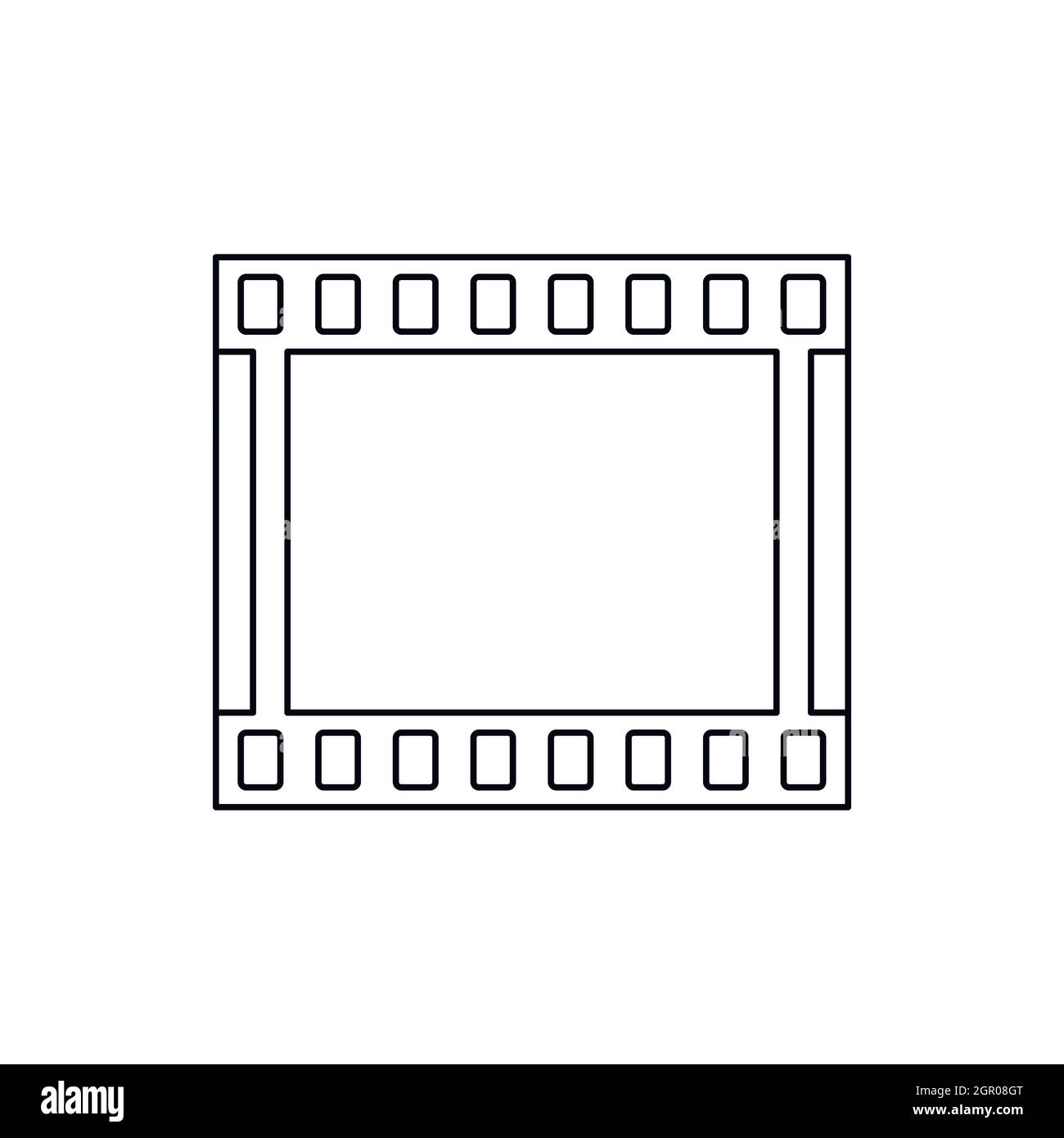 La striscia del film icona in stile contorno Illustrazione Vettoriale