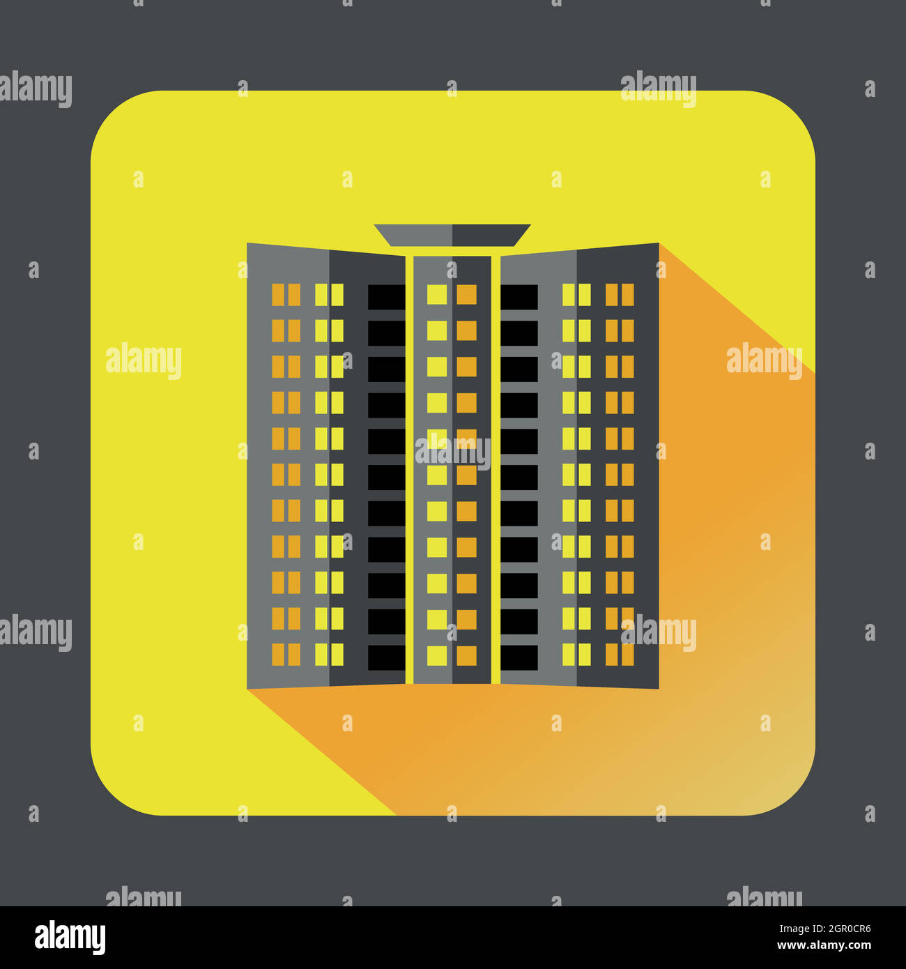 Edificio multipiano icona, stile piatto Illustrazione Vettoriale