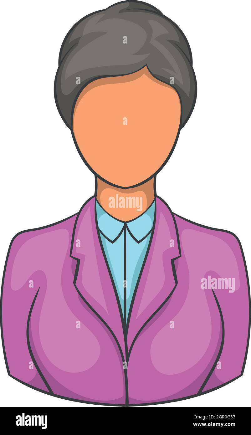 Donna receptionist presso hotel icona, stile cartoon Illustrazione Vettoriale