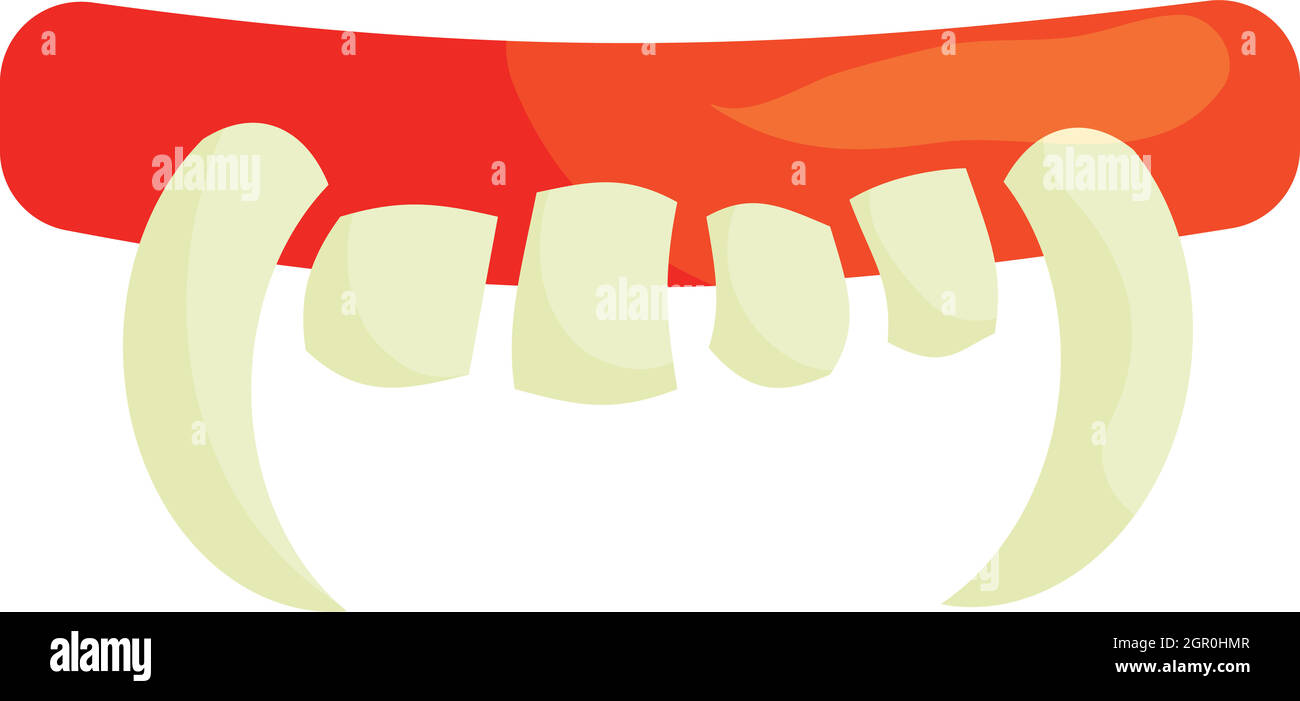 Denti vampiro icona in stile cartoon Illustrazione Vettoriale