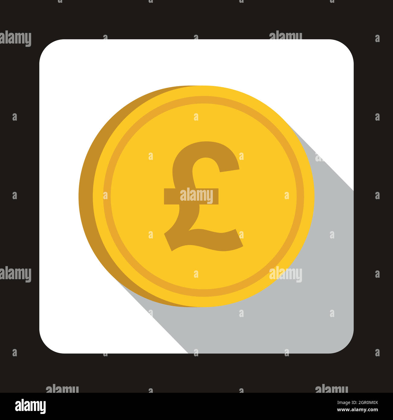 Moneta lira sterlina icona, stile piatto Illustrazione Vettoriale